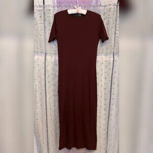 Zara Burgundy Maxi/Midi Dress Size S